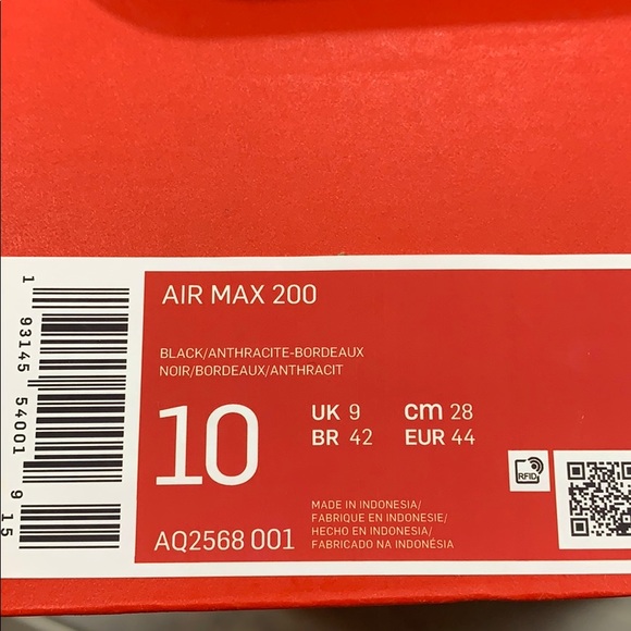 NIKE AIR MAX 200 Bl/Anthracite-Bordeaux - Picture 16 of 16